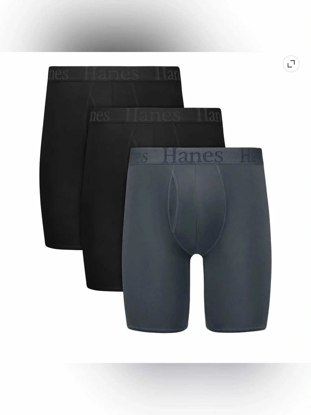 💜Hanes Originals Men's SuperSoft Boxer Brief Longer Leg, 3PackSize:Small(28-30)